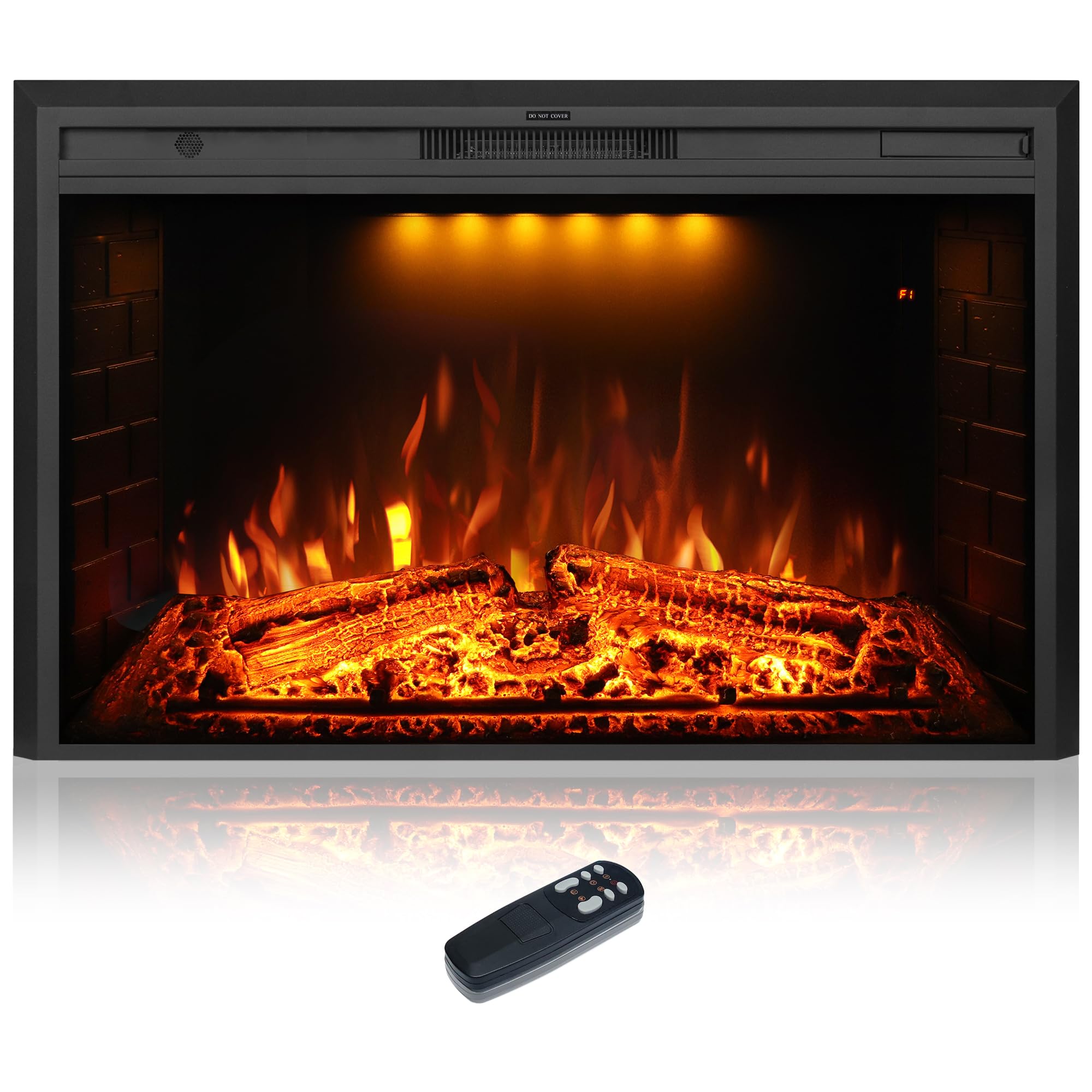 50 Inch Electric Fireplace with Remote Control - Realistic Log & Crackling Sound - 750W/1500W Wall Mounted Heater with Overheat Protection & Timer - Perfect for Living Room, Bedroom, and Office Warming