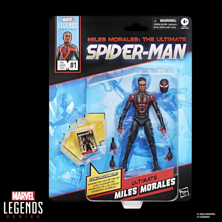 Miles Morales Ultimate Spider-Man #1 Marvel Legends 6-Inch Action Figure - Collectible Superhero Toy for Display & Play - Perfect for Marvel Fans & Collectors
