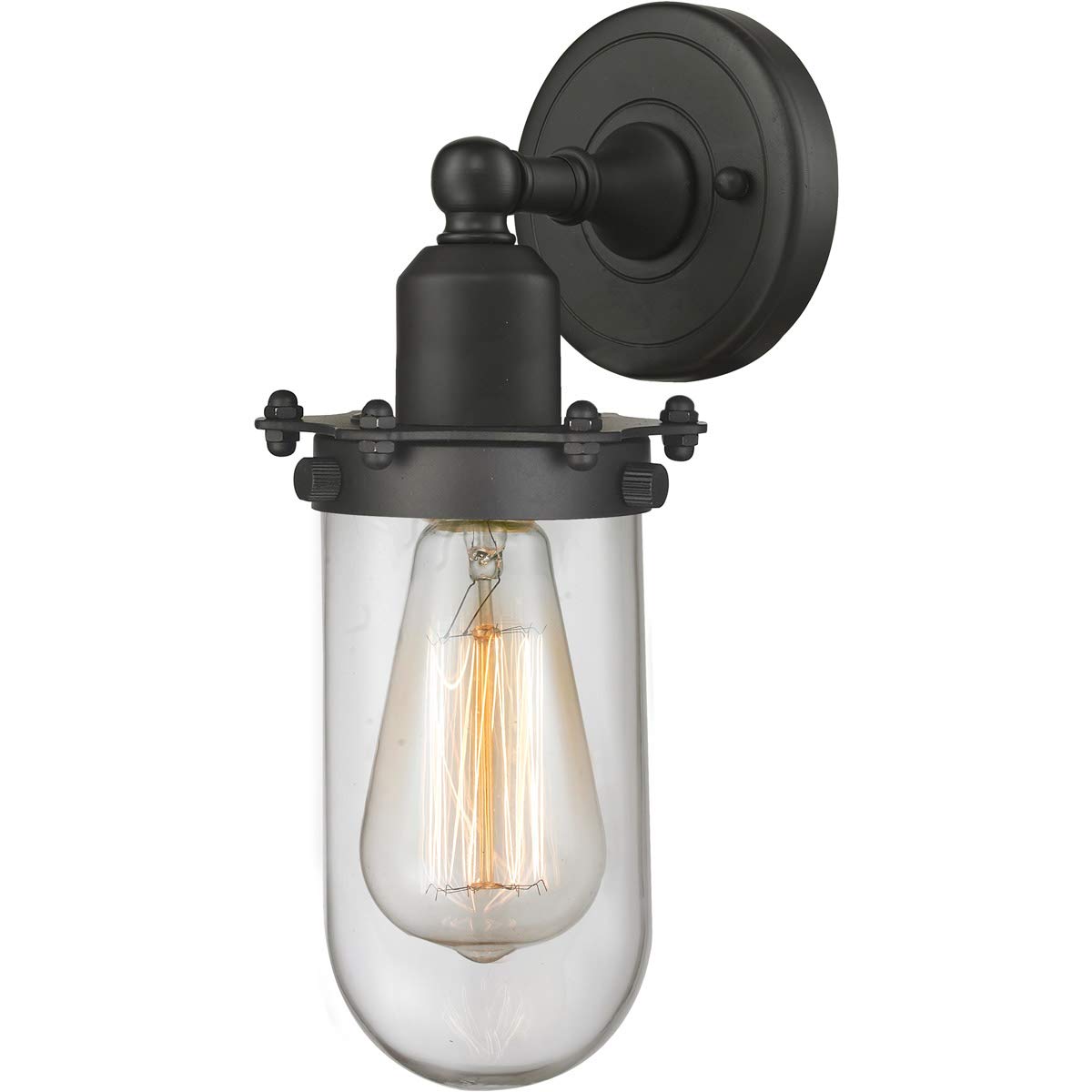 Bronze & Dark Finish Transitional LED Wall Sconce - Austere Collection 900-1W-OB-CE231-OB-CL-LED - Energy Efficient Indoor Lighting for Living Room, Bedroom & Hallway