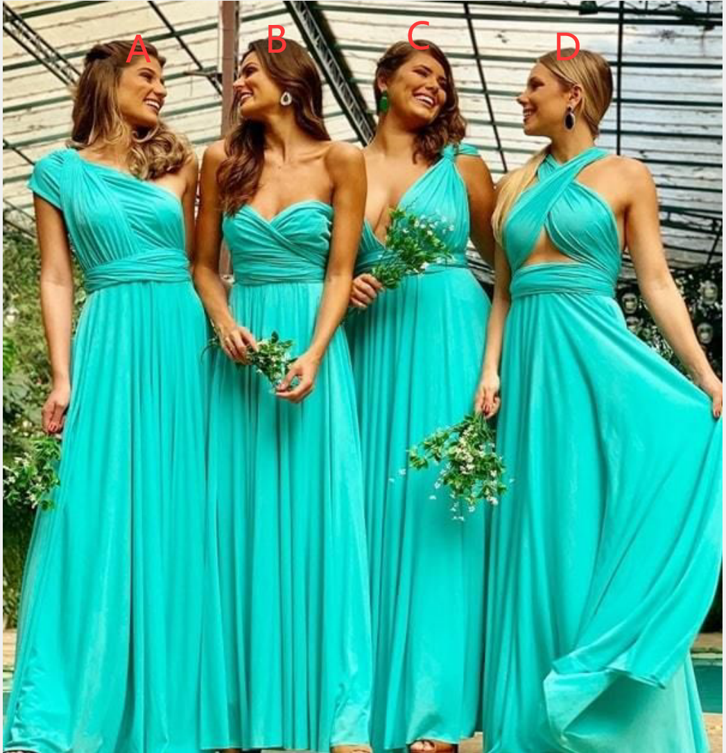Convertible Turquoise Bridesmaid Dresses - Infinity Multiway Stretch Jersey Gown for Weddings, Parties & Special Occasions