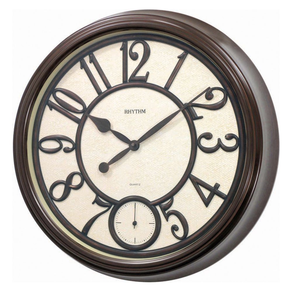 Rhythm Coventry English Style Wall Clock - Vintage Decor for Living Room, Kitchen & Office | Silent Non-Ticking Battery Operated Clock