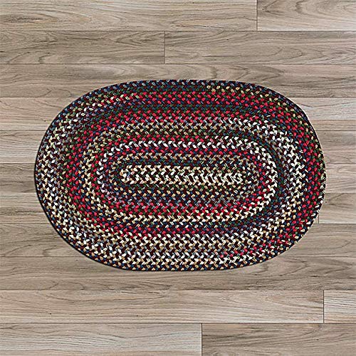Colonial Mills Chestnut Knoll - Amber Rose 11' Round Braided Rug, Handmade Cotton Indoor/Outdoor Area Rug for Living Room, Bedroom, Patio & Deck
