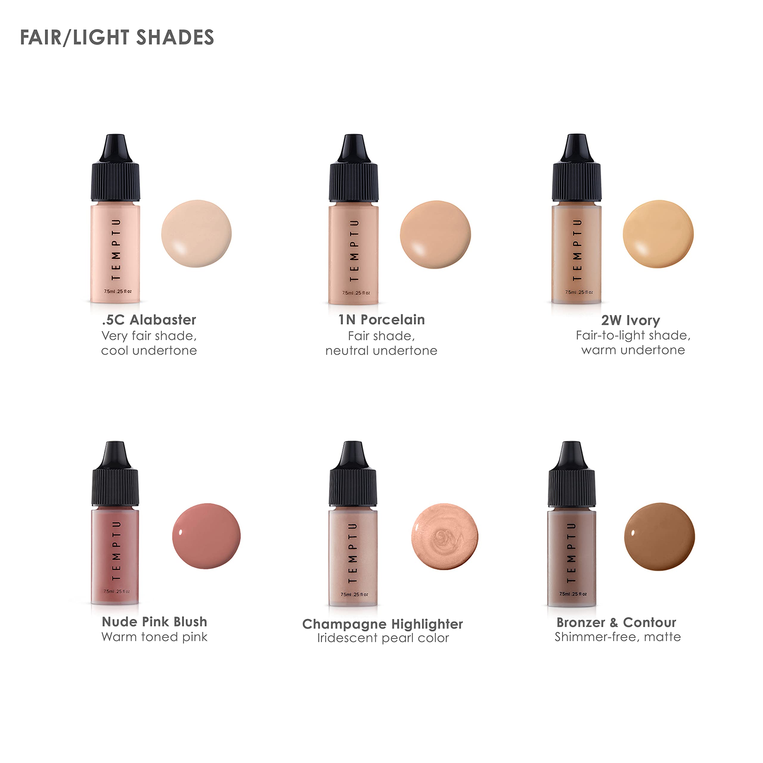 TEMPTU One Cordless Airbrush Makeup Kit - 11 Piece Set with 6 Shades, Portable Airbrush Machine, 3 Foundation Shades, Blush, Bronzer & Concealer | Perfect for Professional Makeup Artists & Home Beauty Routines | Achieve Flawless Complexion for Weddings, Photos & Special Events