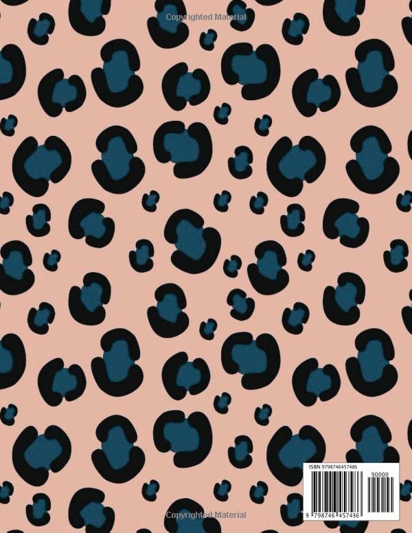 Leopard Print Green Composition Notebook - College Ruled 100 Pages, 8.5 x 11 Inch Lined Journal for School, Office & Note Taking - Stylish Animal Print Paperback Notebook for Students & Professionals