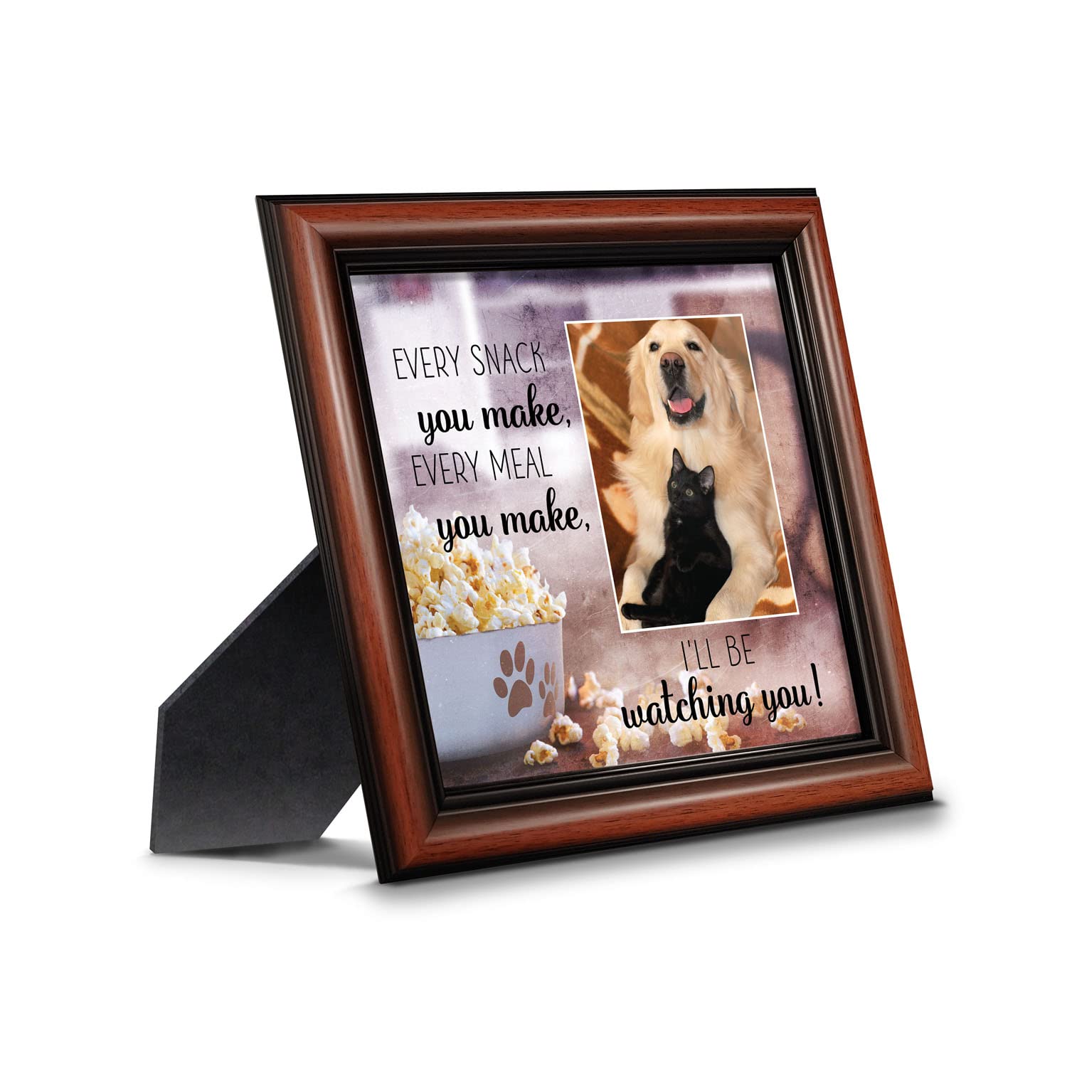 Crossroads Home Décor Dog Picture Frame with Snacks Design - Paw Print Wall Art for Pet Lovers - Perfect for Living Room, Bedroom, or Office Decor (6437W)