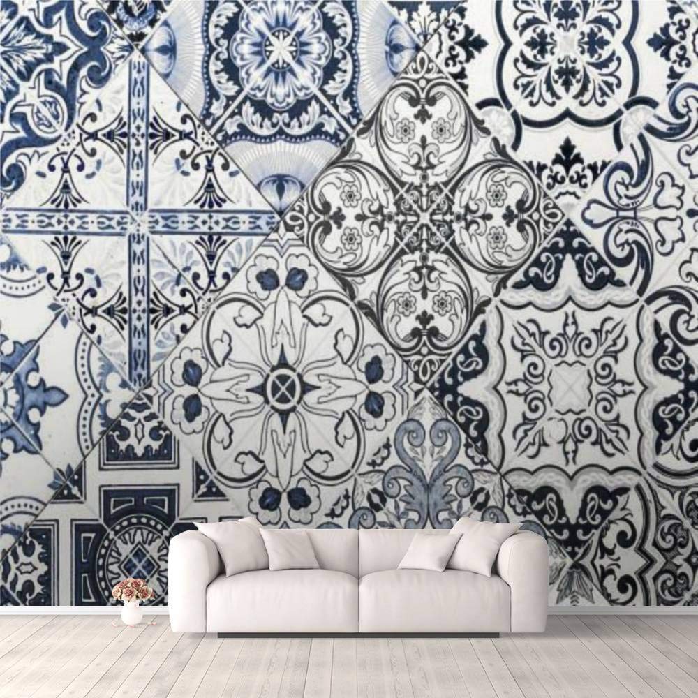 Vintage Moroccan Tile 3D Wallpaper - Self-Adhesive Peel and Stick Wall Mural for Bedroom, Living Room, Dorm Decor - Easy DIY Ceiling & Wardrobe Stickers (Perfect for Boho Home Renovation & Accent Walls)
