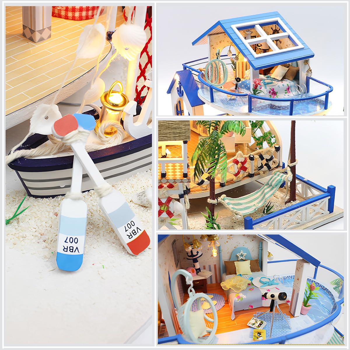 DIY Miniature House Kit - Beach House Model Building Set for Adults & Teens | Creative Craft Project, Home Decor, Gift Idea for Hobbyists & Collectors