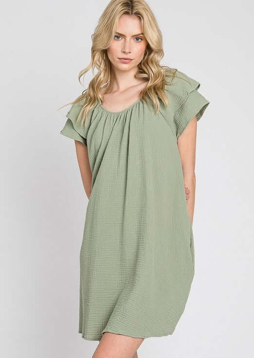 Vintage Washed Cotton Dress for Women | Made in USA | Casual Park Outfit & Summer Picnic Dress