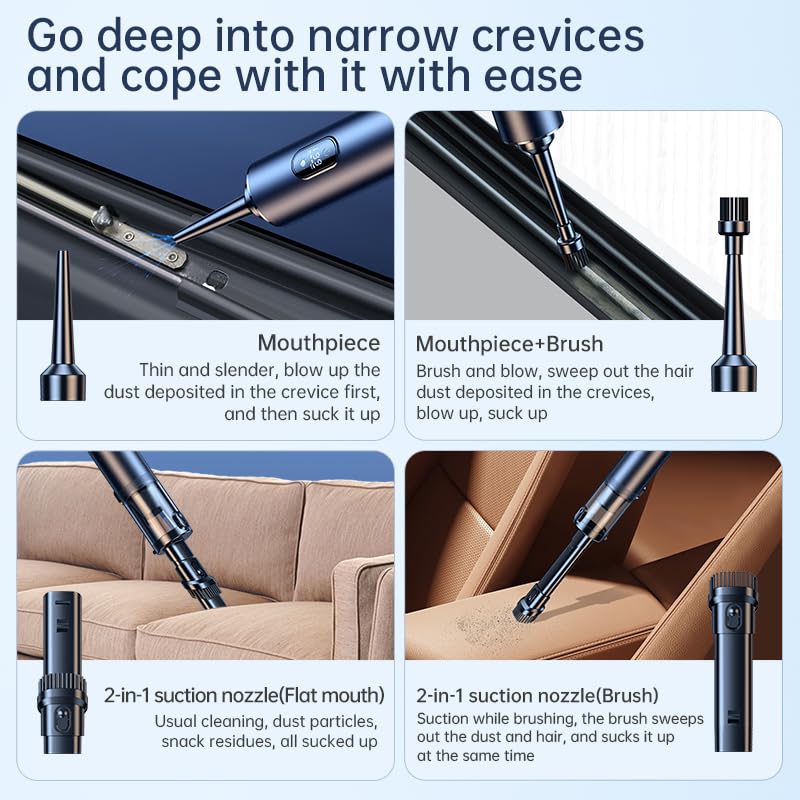 Best Cordless Handheld Car Vacuum Cleaner - Portable Wireless Vacuum for Car Detailing & Home Use - Powerful Mini Vacuum for Cars, Trucks & Boats (Silver)