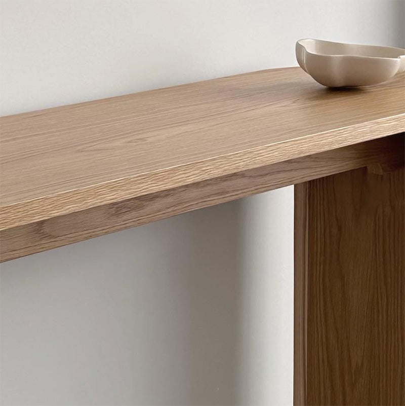 ZANA 140cm Natural Oak Wood Console Table - Entryway Hallway Sofa Table for Home Decor & Storage