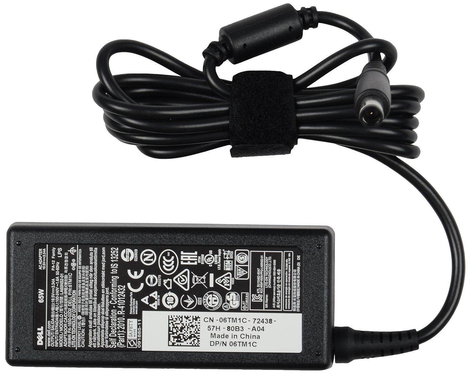 Original Dell 65W AC Adapter Charger for Dell Laptops - PA-12 928G4 06TM1C 19.5V 3.34A (7.4x5.0mm) - Compatible with Inspiron, Vostro, XPS Series - Perfect for Home, Office & Travel Use