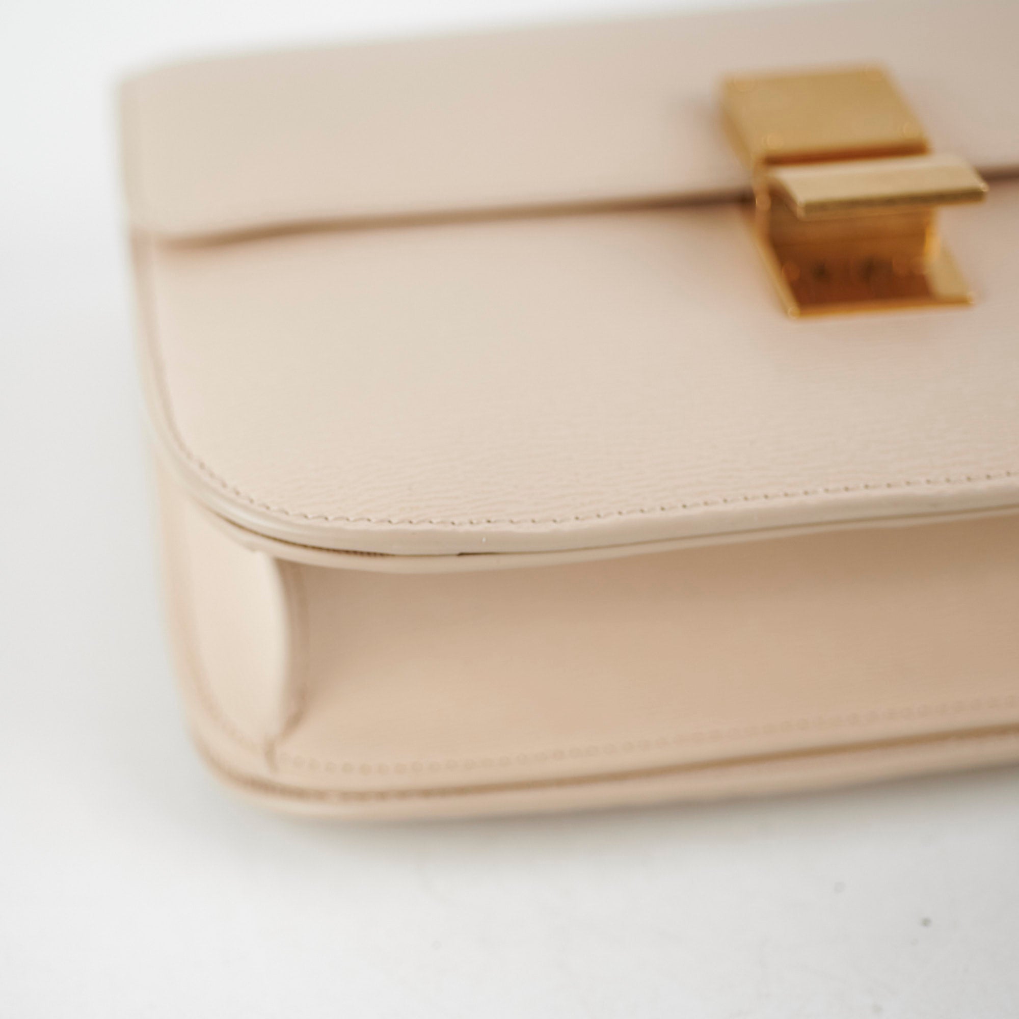 Celine Small Box Bag in Light Beige | Genuine Leather Crossbody Purse for Women | Perfect for Work, Date Night & Travel Accessories