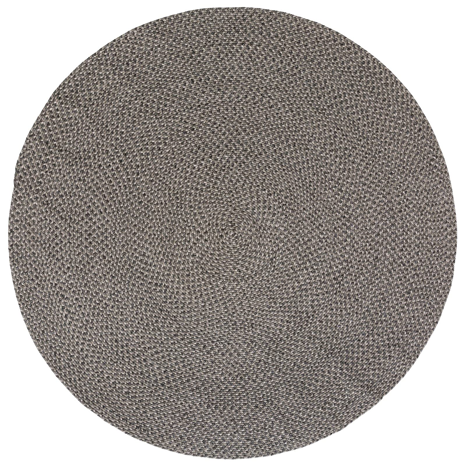 DECOMALL Azure Braided Indoor Outdoor Area Rugs - 8' x 8' Round, Grey - Non-Slip, Durable & Waterproof - Perfect for Patio, Deck, Living Room & Bedroom Decor