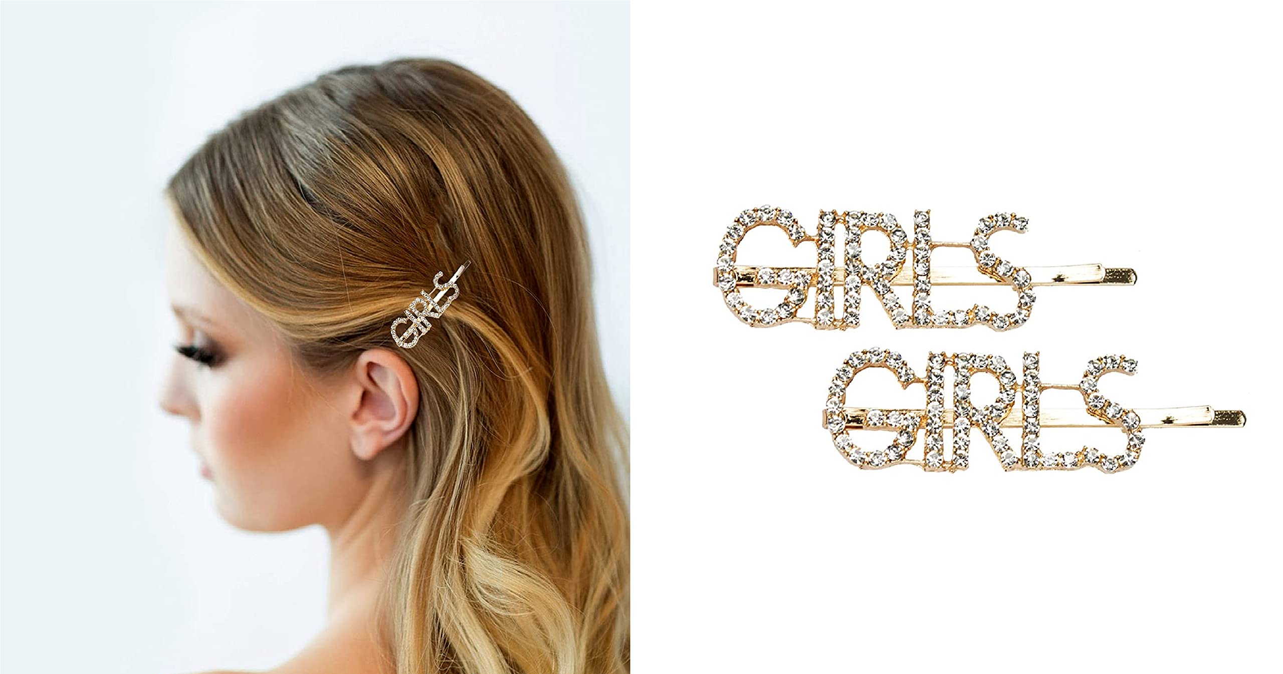 Pelo Words Hair Pins for Women & Girls - 2 Pack Hair Clips Set (1 Pack) - Perfect for School, Work, Parties & Everyday Styling