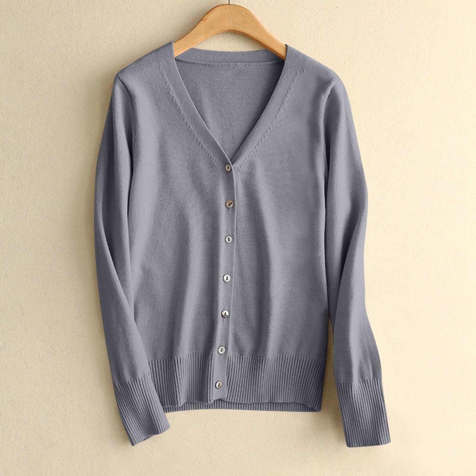 Lightweight Crochet Button Down Cardigan Sweater for Women - V Neck Open Front Fall Fashion 2024 | Perfect for Layering, Office Wear & Casual Outfits