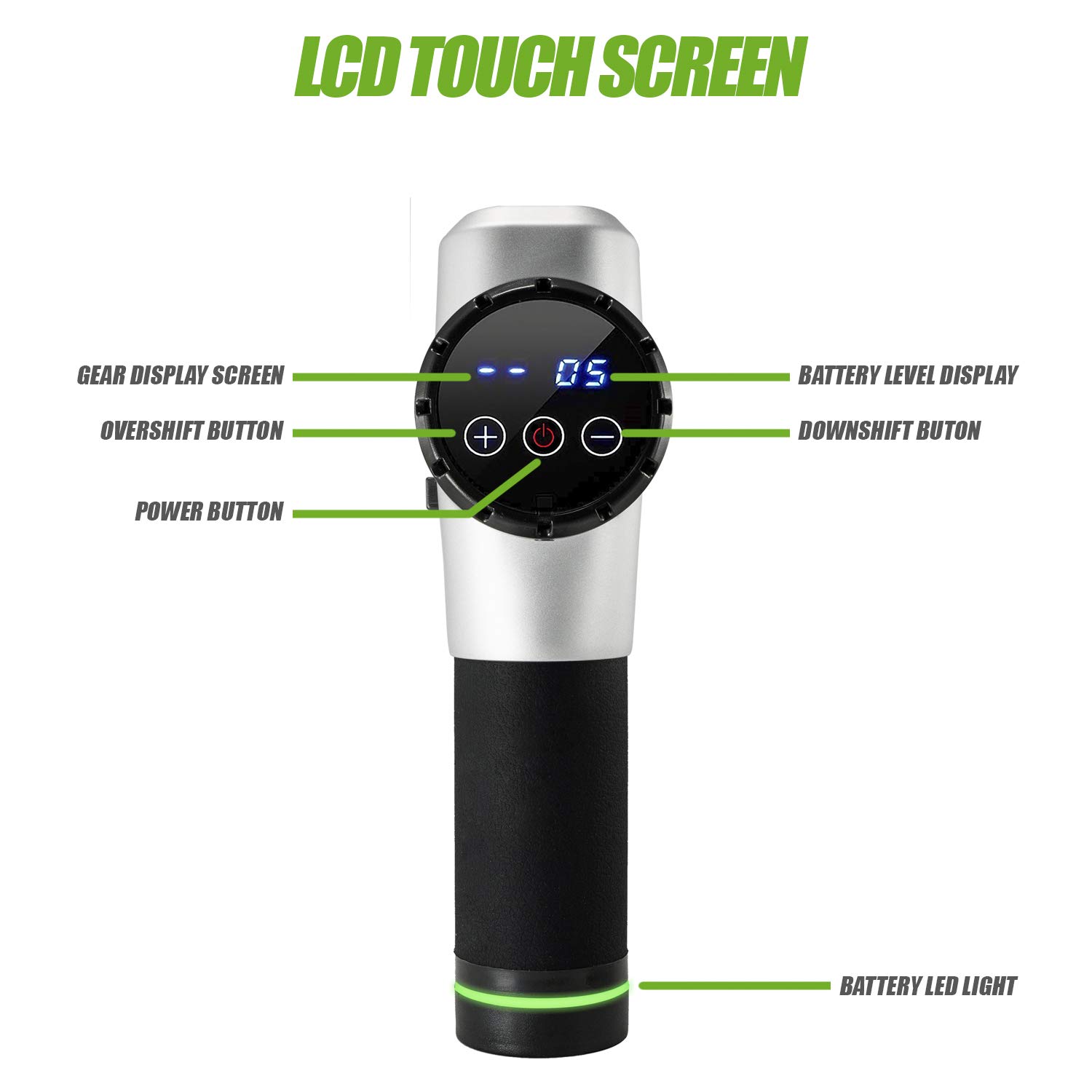 Upgraded Deep Tissue Massage Gun for Athletes - 20 Speed Levels, Handheld Muscle Massager for Pain Relief & Recovery, Portable Percussion Therapy Device - Perfect for Post-Workout, Gym, Sports & Home Use - Dark Gray