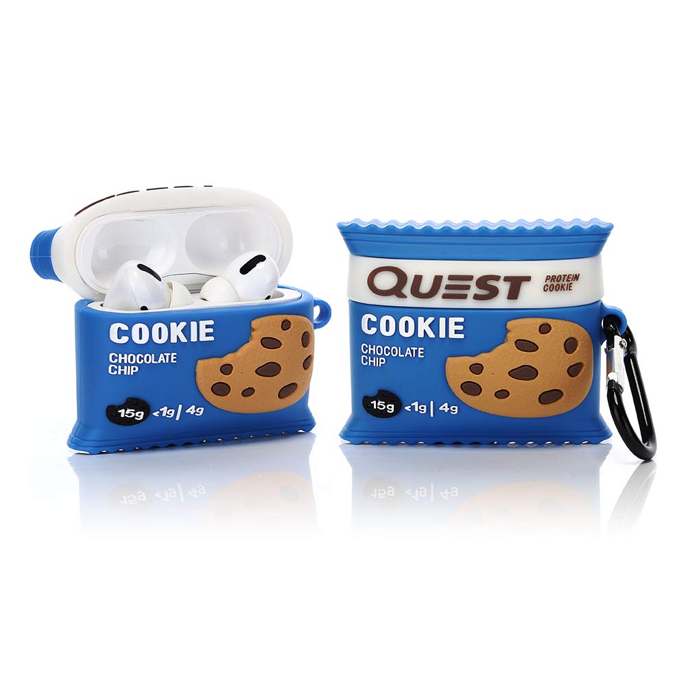 Funny 3D Cartoon AirPods Pro Silicone Case - Cute Quest Cookies Design [Fun Snacks Series 2] | Protective Cover for AirPods Pro | Perfect for School, Work & Travel Accessories