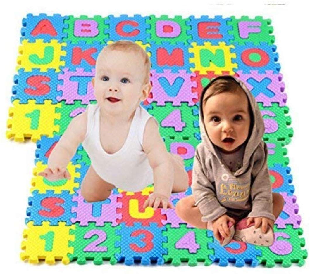Non-Toxic EVA Foam Alphabet & Number Puzzle Playmat for Kids - 12x12 Inch Interlocking Tiles - Sensory Floor Mat for Baby Crawling, Learning & Indoor/Outdoor Play - Perfect for Nursery, Daycare & Playroom