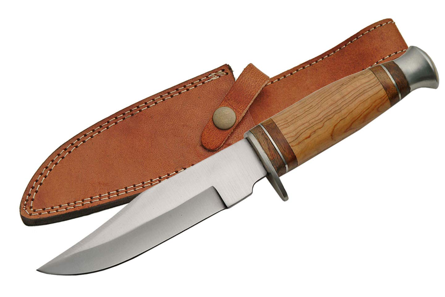 SZCO Supplies Premium Olive Wood Hunting Knife - Sharp Durable Blade for Outdoor Camping, Hunting & Survival Gear
