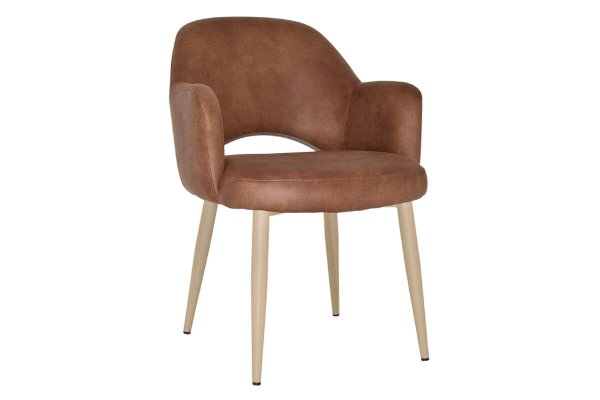 EZ Hospitality Cairo Indoor Armchair with Sturdy Metal Base & Birch Wood Legs - Perfect for Living Room, Office, or Waiting Area