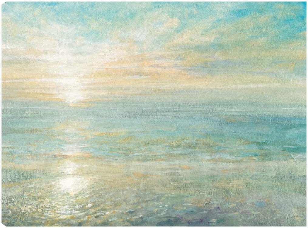 Sunrise Fine Art Canvas Wall Decor by Artist Danhui Nai - 32x24 Inch Ready to Hang Painting for Living Room, Bedroom, Office - Perfect for Home Decor & Gift Giving