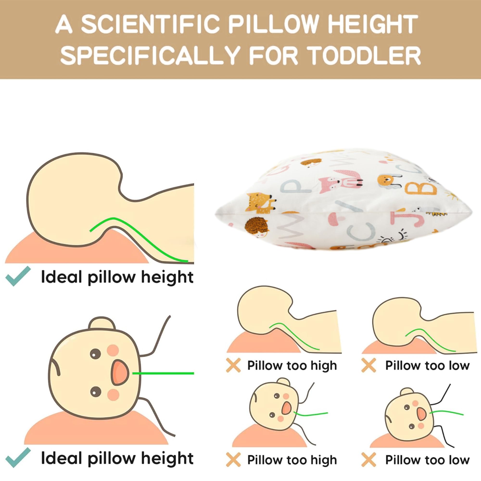 Bunnikins & Clover Toddler Pillow with Pillowcase - 13