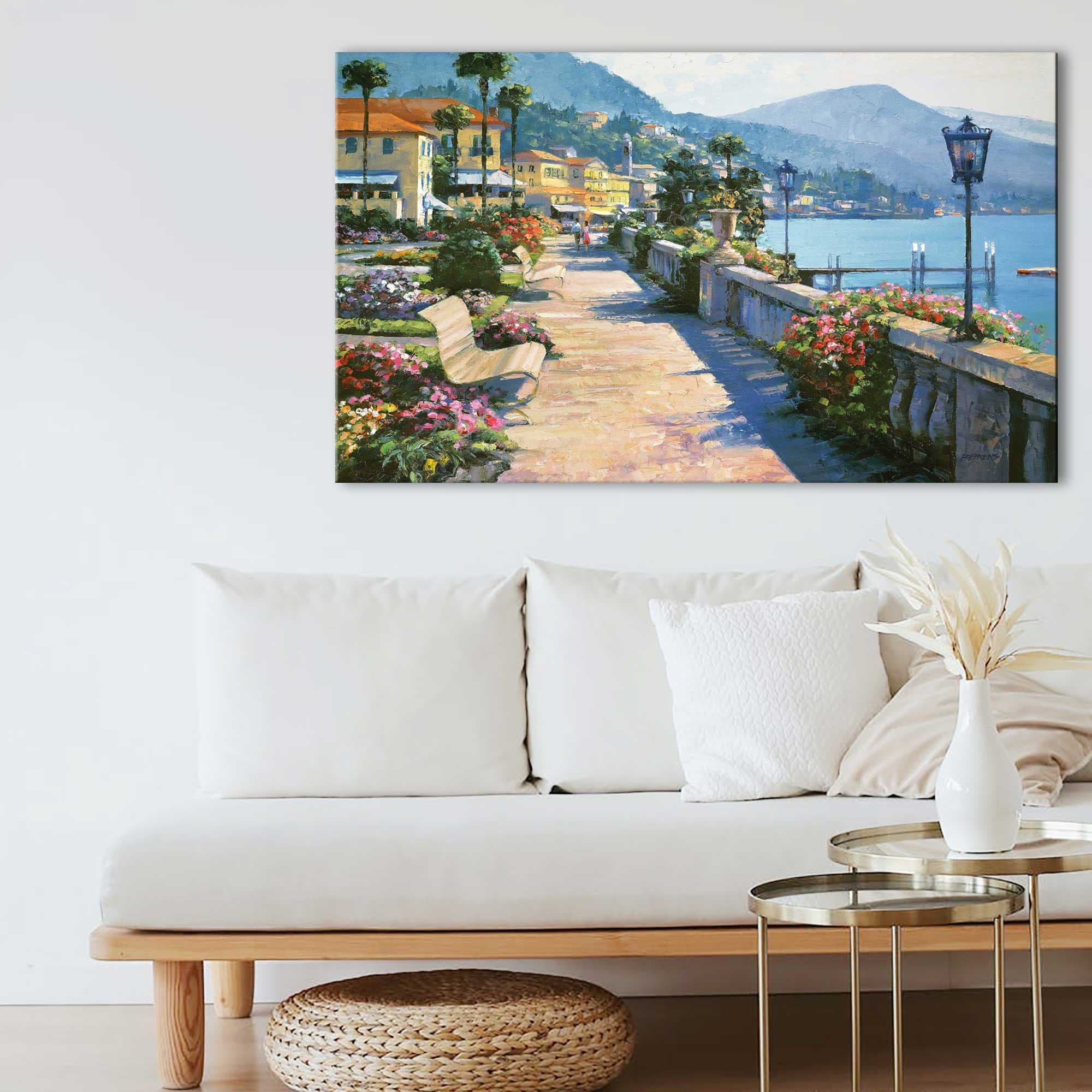 Bellagio Promenade by Howard Behrens - Premium Canvas Art Print - Perfect for Living Room, Bedroom & Office Wall Decor