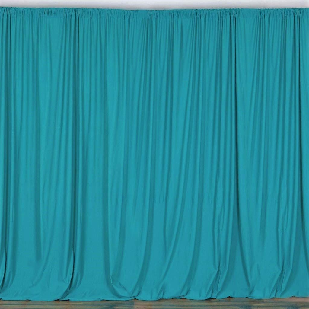 Seamless Polyester Backdrop Drape Curtain Panel - Turquoise (10x15 Feet) for Photography Studio, Theater Stage & Event Decor | New Creations Fabric & Foam Inc