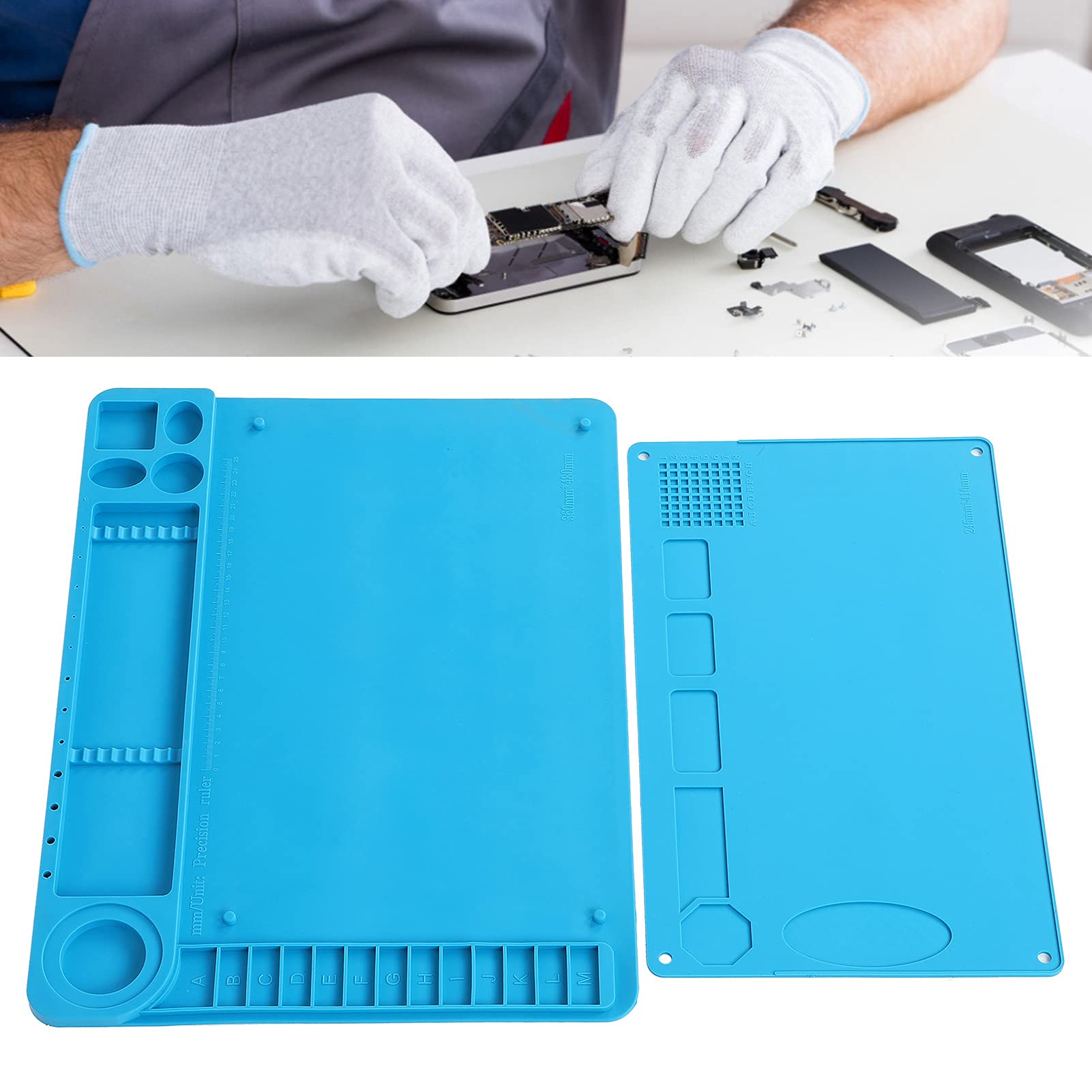 High-Temperature Silicone Soldering Mat - Anti-Static Heat Resistant Repair Mat for Phone, PC & Electronics - Perfect for Welding, Soldering & DIY Repairs at Home or Workshop