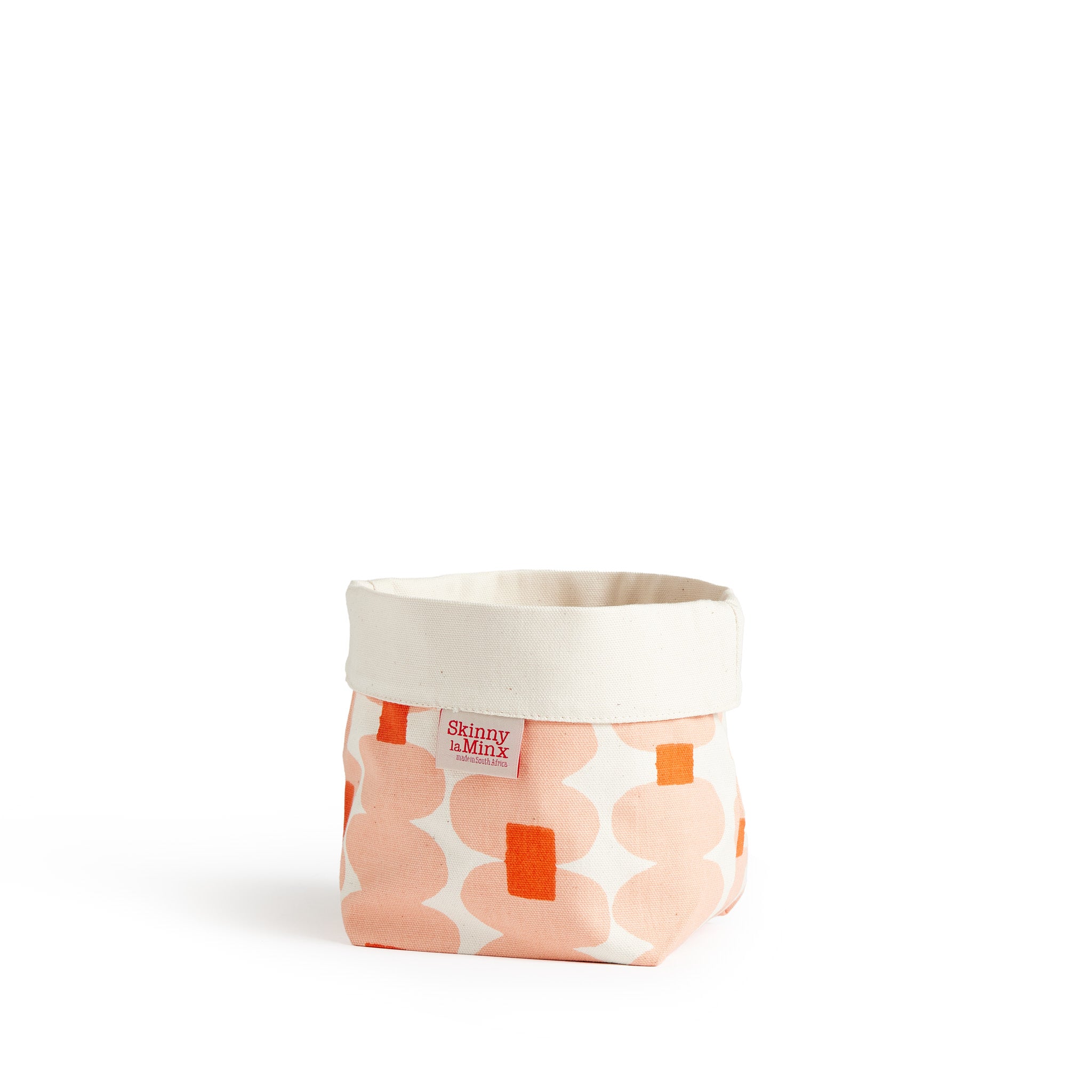 Oddjects Soft Bucket in Shell and Persimmon - Stylish Foldable Storage Bin for Home Organization, Nursery, Playroom & Laundry Room - Perfect for Toys, Blankets & Clothes Storage