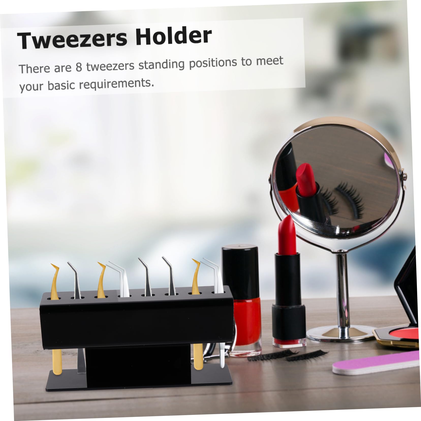 Acrylic Tweezers Display Stand - Professional Eyelash Extension Organizer Holder for Salon & Beauty Supplies | Perfect for Lash Techs, Makeup Artists & Home Use