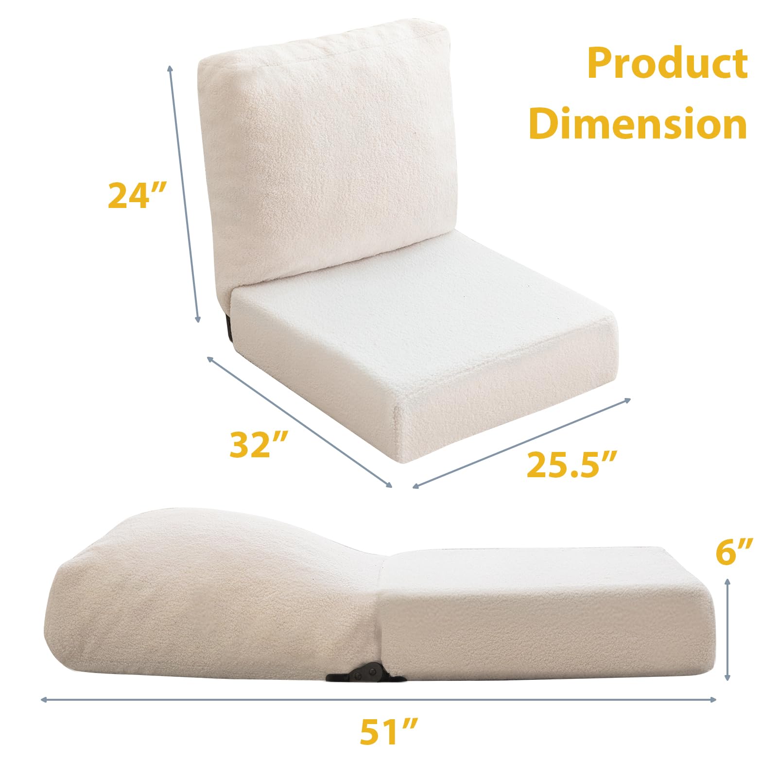 MAXYOYO Adjustable Back Support Floor Chair - Ergonomic Meditation Seat for Yoga, Reading & Relaxation - Comfortable Beige Floor Cushion for Home, Office & Zen Spaces