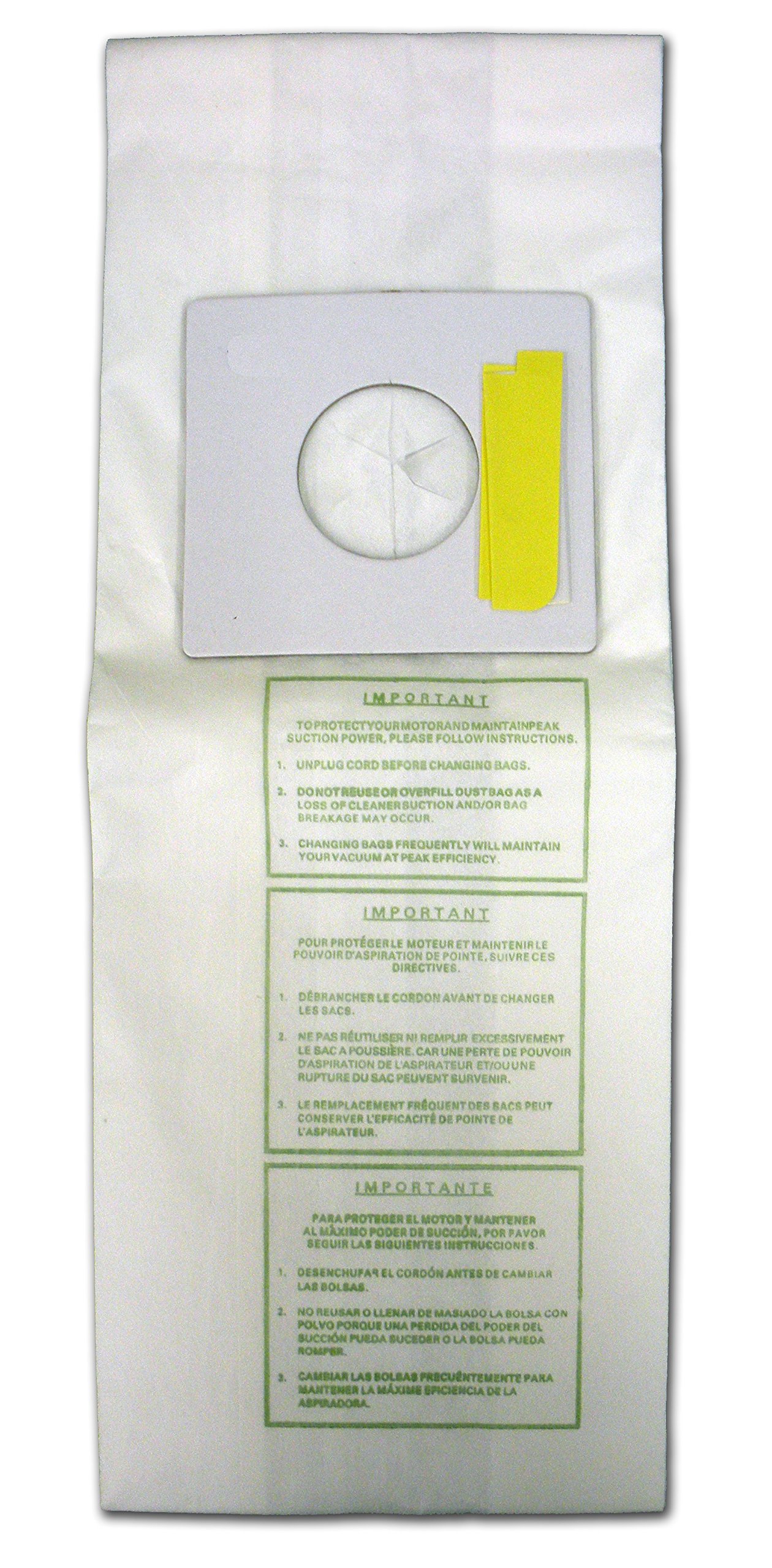 EnviroCare 844 3-Pack Sharp Style PU-2 Microfiltration Upright Vacuum Cleaner Bags - White | HEPA Filtration Replacement Bags for Dust & Allergens | Perfect for Homes with Pets, Allergies & Hardwood Floors