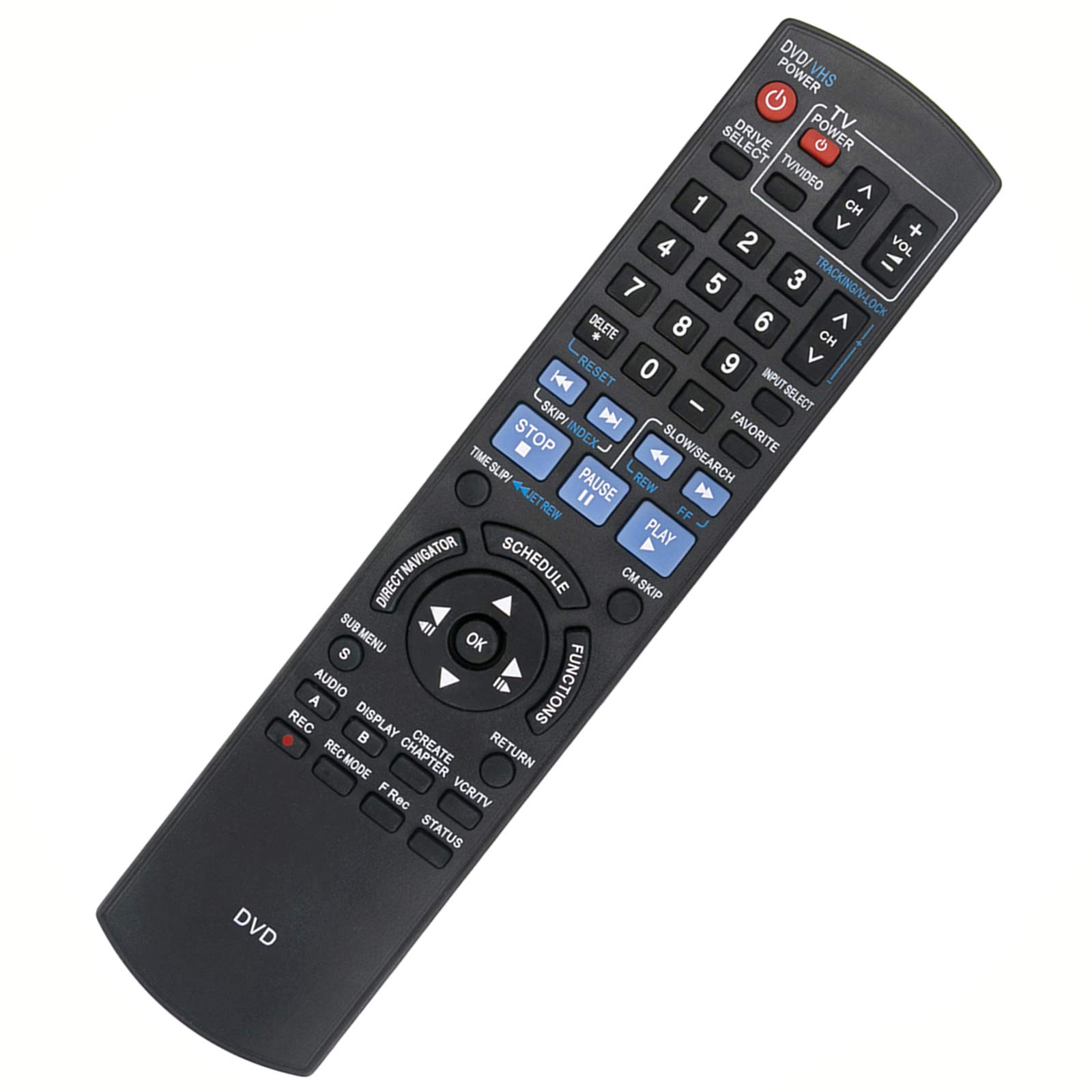 Original Remote Control Replacement for Panasonic DVD Recorder DMR-EZ485V DMR-EZ485 DMR-EZ48V DMR-EZ48VK DMR-EZ37V - Compatible with Multiple Models - Perfect for Home Entertainment & Media Playback