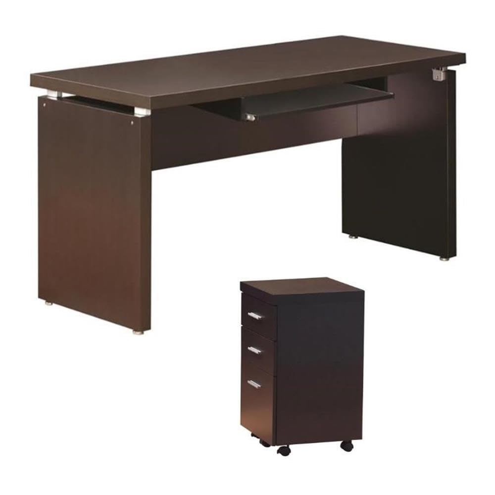 Home Square 2-Piece Office Furniture Set - Computer Desk with Mobile File Cabinet | Perfect for Home Office, Small Workspace & Study Room Organization