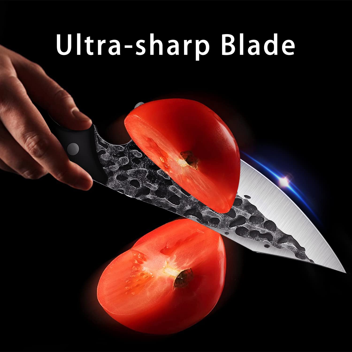 Premium Huusk Chef Knife & Camping Knife Set - High-Quality Japanese Stainless Steel Blade with Leather Sheath & Gift Box - Perfect for Professional Cooking, Outdoor Adventures & Gifts