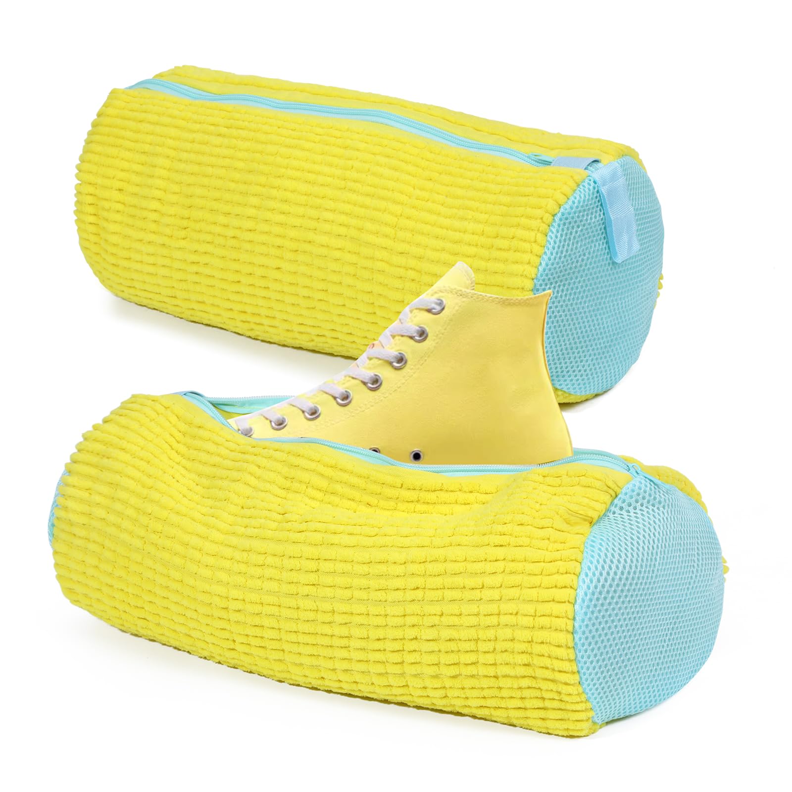 Reusable Shoe Washing Bag for Washing Machine - 360° Wrap-around Laundry Bag for Sneakers & Gym Shoes (Yellow) | Perfect for Travel, Sports & Daily Shoe Care