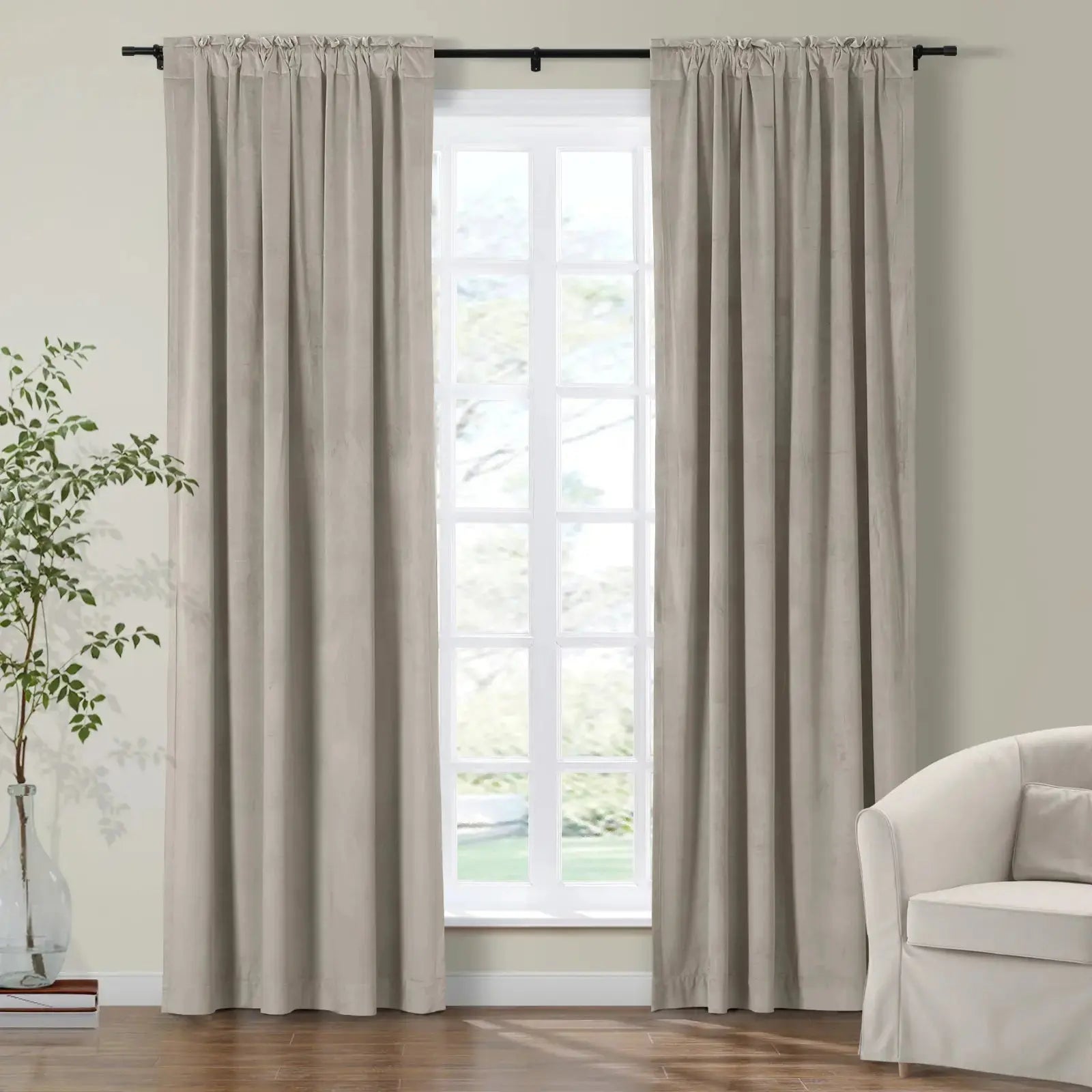 Luxury Birkin Velvet Curtains - Soft Blackout Drapes for Living Room & Bedroom - Premium Soundproof Thermal Insulated Window Treatments for Home Decor