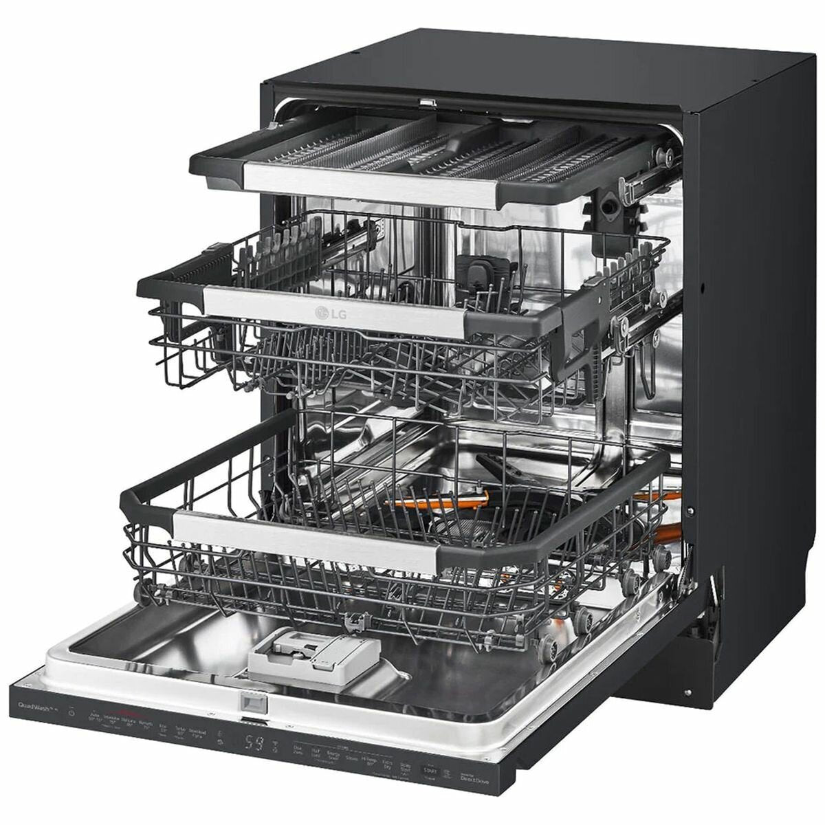LG QuadWash 24 Inch 15 Place Built-In Dishwasher in Matte Black with TrueSteam Technology - Perfect for Modern Kitchens and Large Family Dining