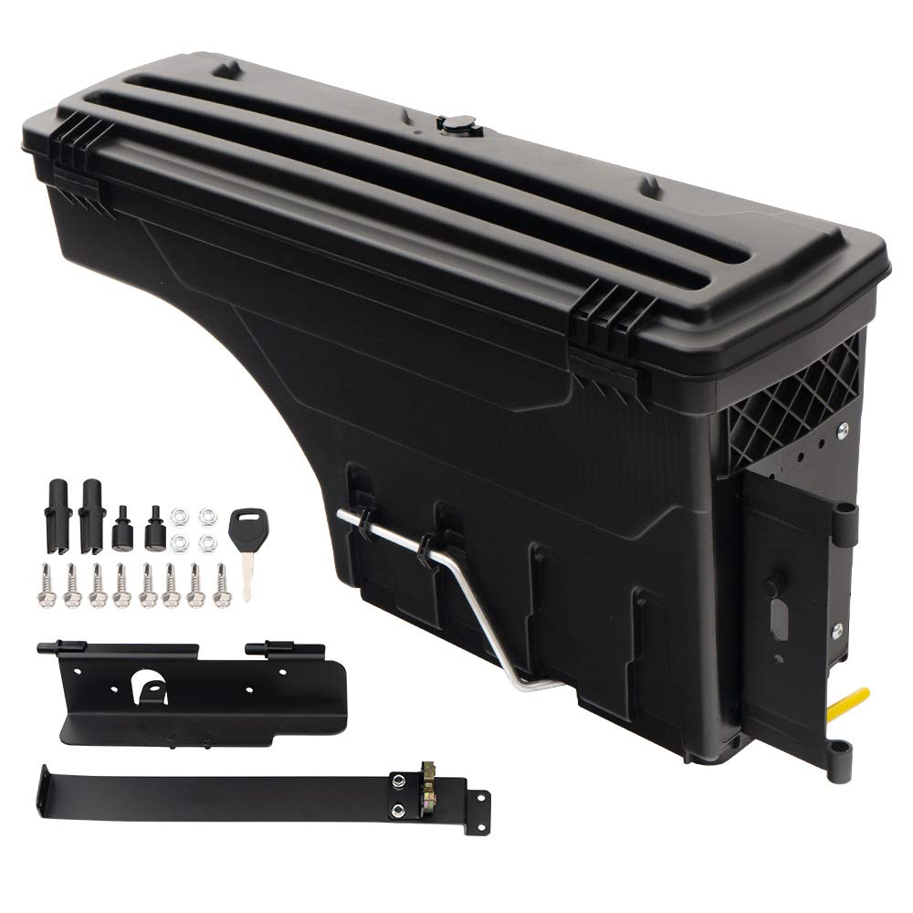 G-PLUS Black Truck Bed Storage Tool Box - Left Driver Side for 2007-2020 Toyota Tundra | Durable Cargo Organizer for Camping, Work & Outdoor Adventures