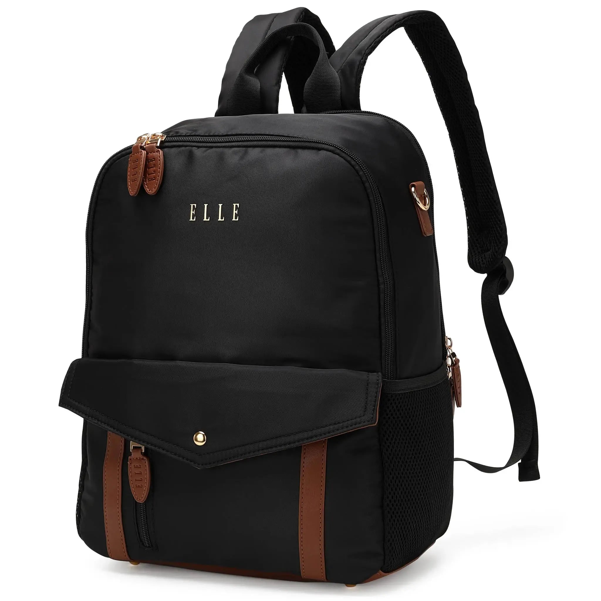 Premium 18L Twill & Vegan Leather Backpack for Travel, Work & College - Stylish Water-Resistant Laptop Bag with USB Charging Port | Perfect for Commuting, Business Trips & Campus Life