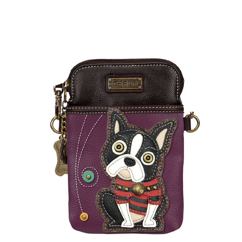 Chala Handbag - Small Crossbody Bag 5 x 7.5 Inches | Boston Terrier Collection | Cute & Stylish Purse for Women | Perfect for Daily Use, Shopping & Travel