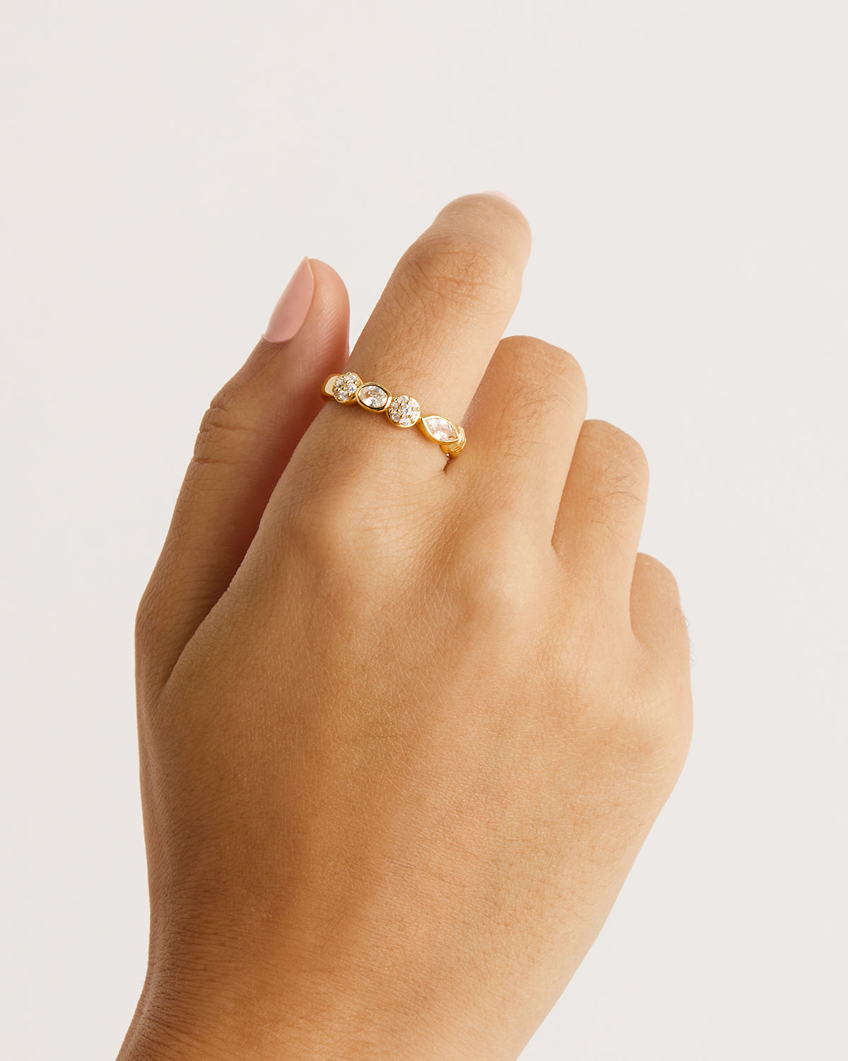 18K Gold Vermeil Eye Protection Crystal Ring - Elegant Jewelry for Women, Gift for Her - Perfect for Everyday Wear, Parties & Special Occasions