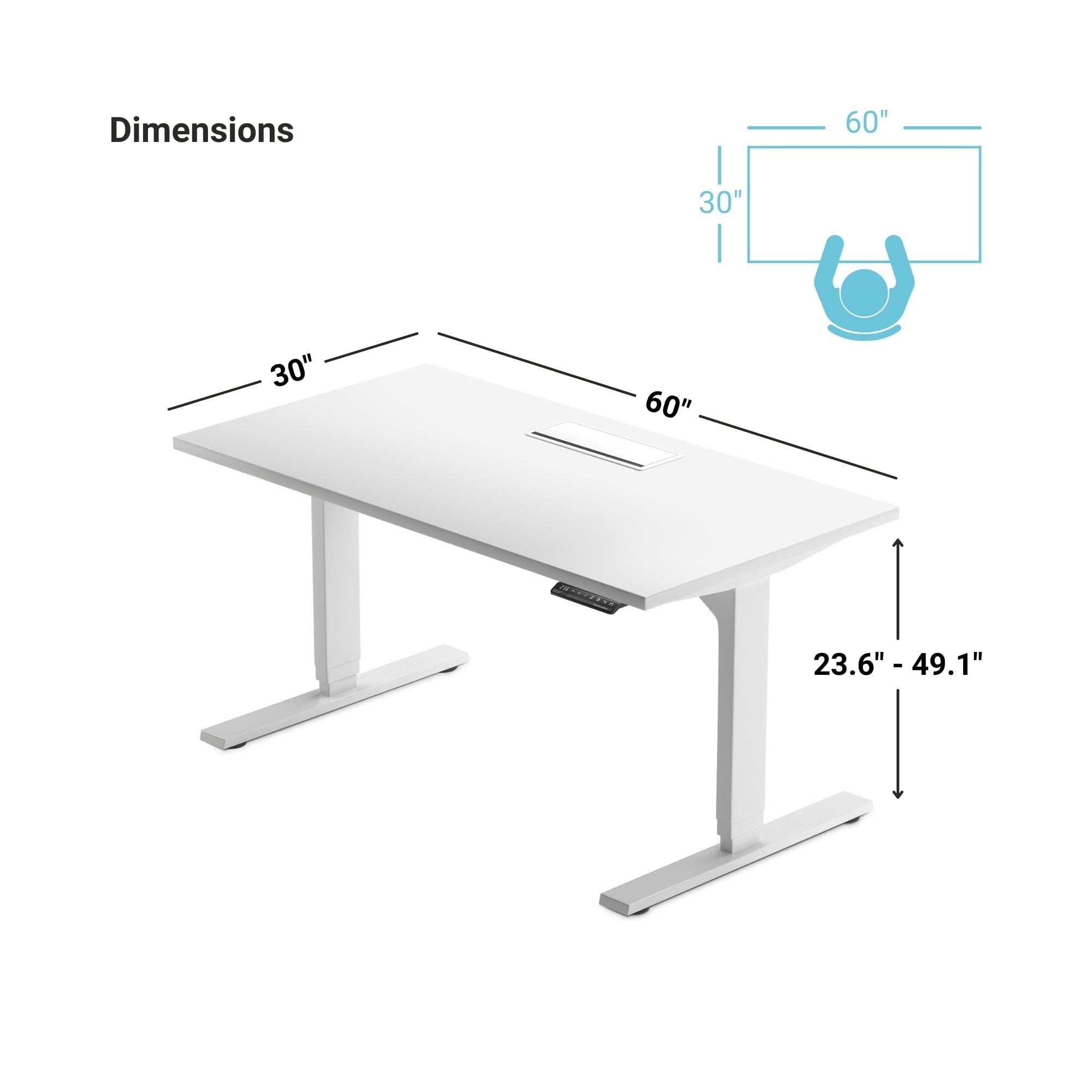 Adjustable Height Electric Standing Desk 60