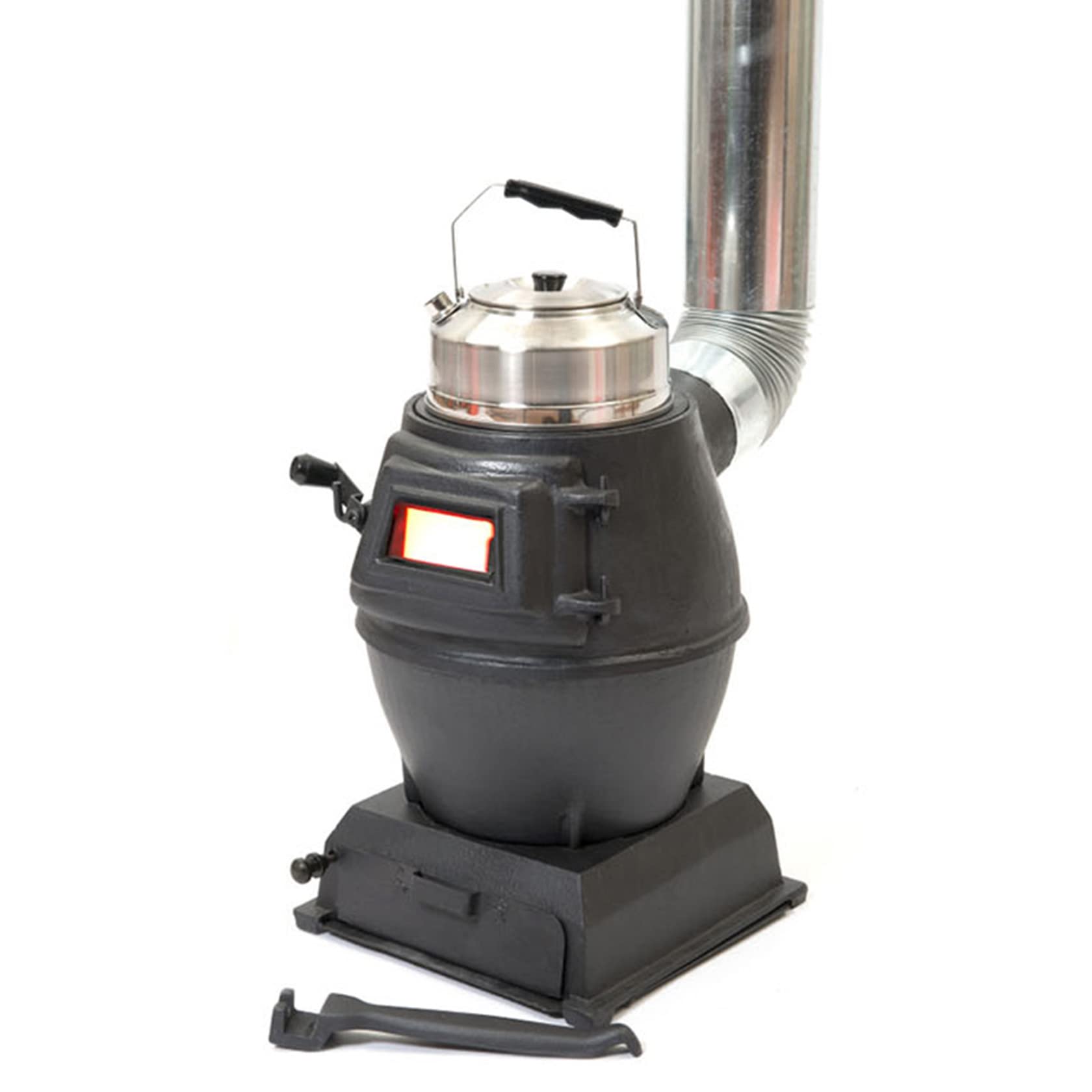 Efficient Wood-Burning Cast Iron Heating Stove with View Window - Smokeless Cooker for Indoor & Outdoor Use | Perfect for Tents, Cabins, Villas, Emergency Shelters, Daily Cooking & Winter Heating