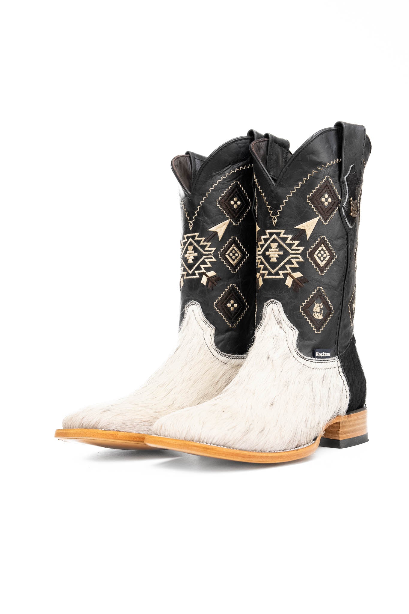 Authentic Men's Cowhide Square Toe Cowboy Boots - Size 11 - Durable Western Boots for Rodeo & Country Style | Perfect for Line Dancing, Ranch Work & Outdoor Adventures