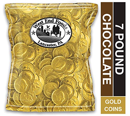 Premium Bulk Milk Chocolate Gold Coins Candy - 7lb Pack for Parties, Holidays & Gifts | Kosher, Individually Wrapped Treats