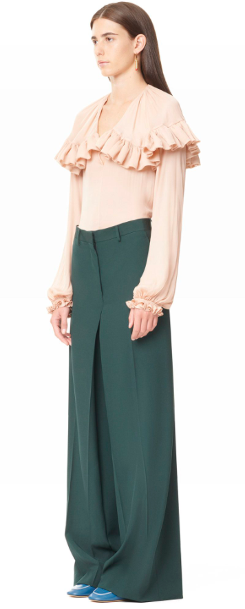 Luxury Dark Green Silk Pants for Women - Elegant High-Waisted Wide Leg Trousers - Perfect for Office, Evening Parties & Special Occasions