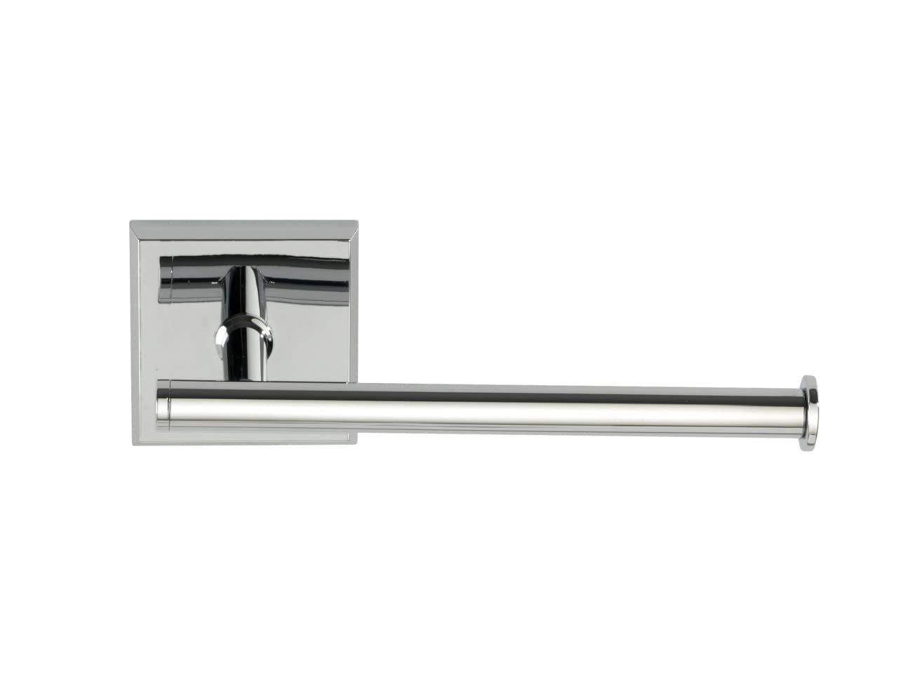 WENKO No-Drill Toilet Paper Holder with Power-Loc Technology, Silver Shiny Bathroom Organizer (7.5 x 15.5 x 5.6 cm) - Perfect for Small Bathrooms & Rented Apartments