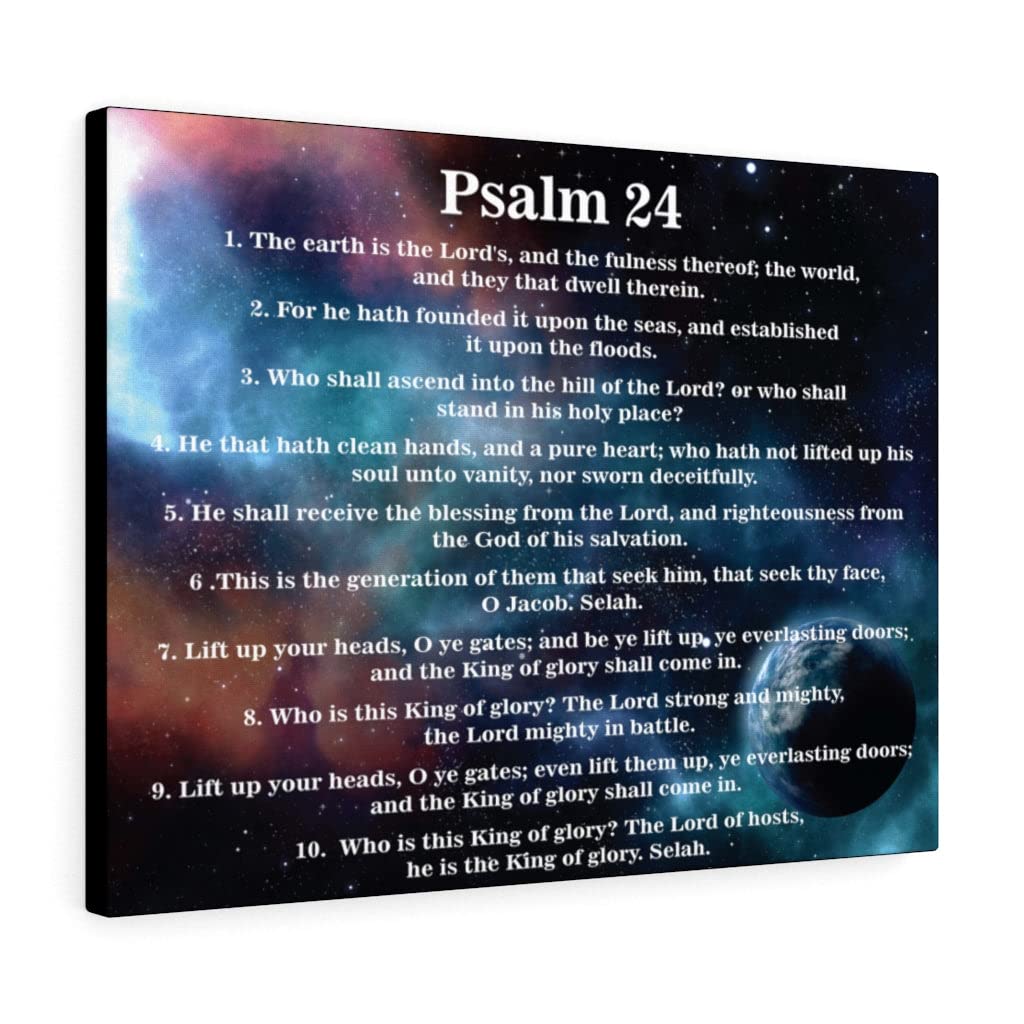 Bible Art Psalm 24 Christ is King Canvas - Christian Wall Decor for Home & Church - Scripture Gift for Weddings, Baptisms & Religious Occasions